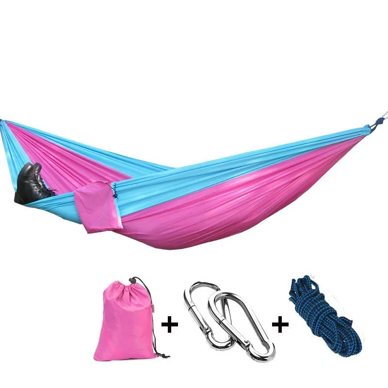 2-Person Portable Parachute Hammock - Outdoor Camping & Garden Leisure Swing (270cm x 140cm)