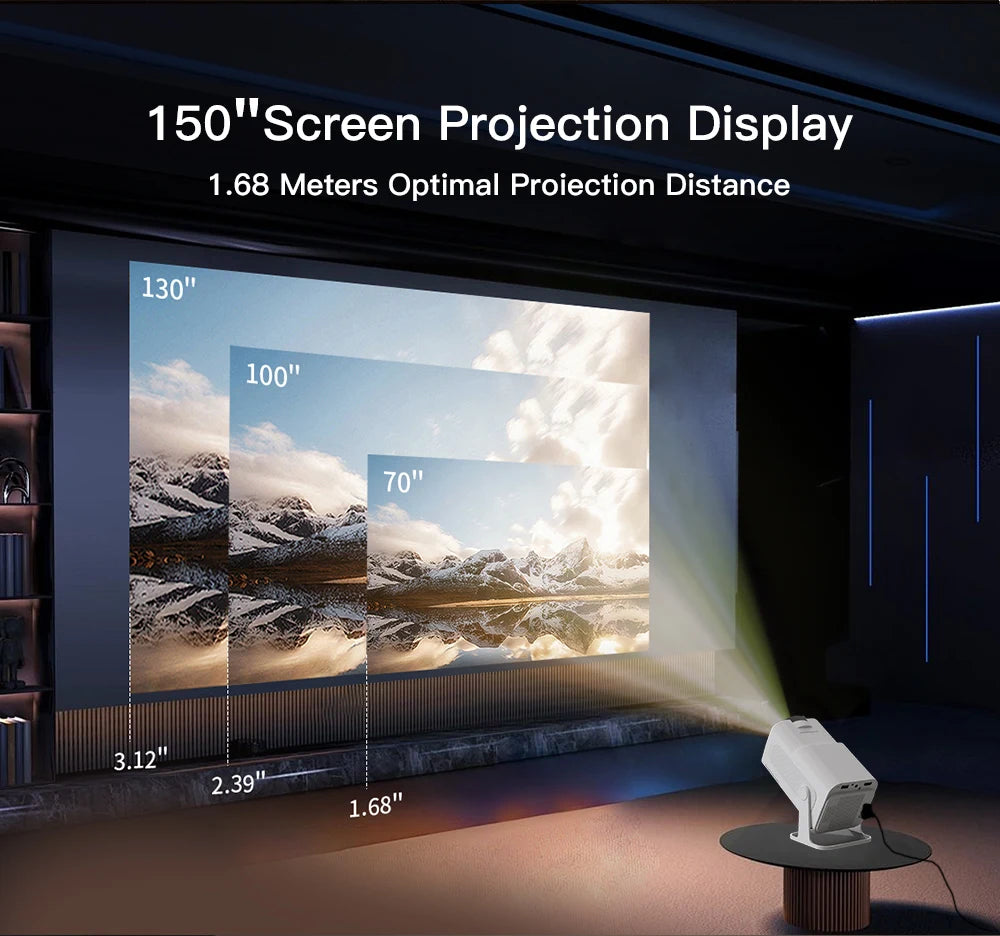 HY320 4K Mini Projector - 1080P, WiFi6, Home Theater