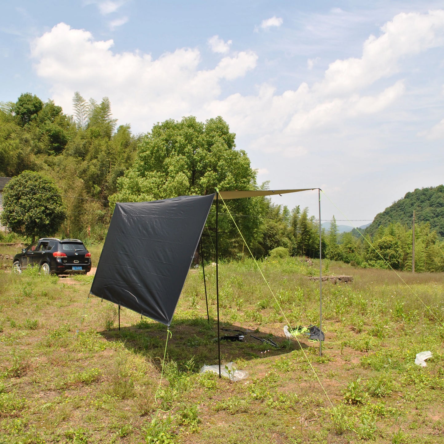 Multi-Function Tarp for 3-4 People - Ultralight Waterproof Rain Fly for Hammocks & Tents