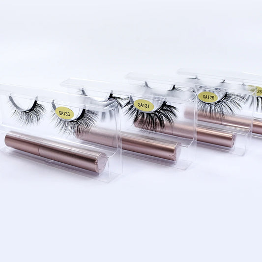 Natural Magnetic Mink Lashes – 1 Pair with Magnetic Glue