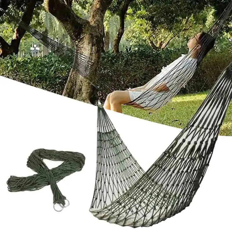 Portable Outdoor Sport Hammock with Mesh Net - Ideal for Camping, Beach, and Garden