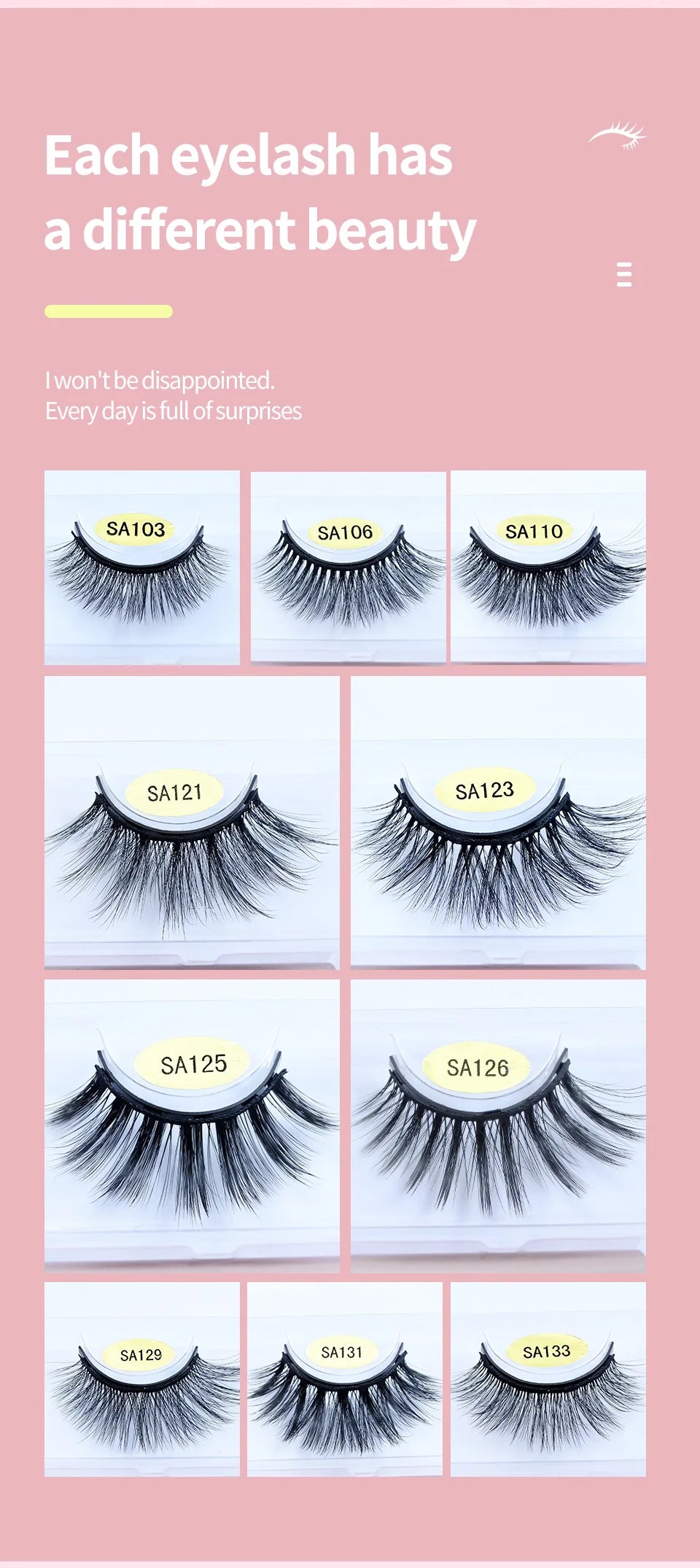 Natural Magnetic Mink Lashes – 1 Pair with Magnetic Glue