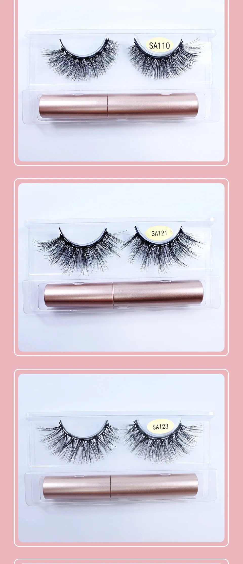 Natural Magnetic Mink Lashes – 1 Pair with Magnetic Glue