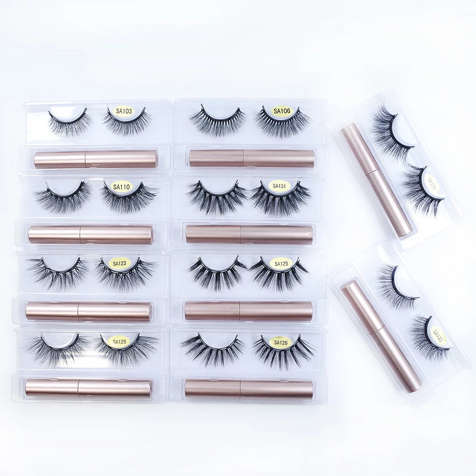 Natural Magnetic Mink Lashes – 1 Pair with Magnetic Glue