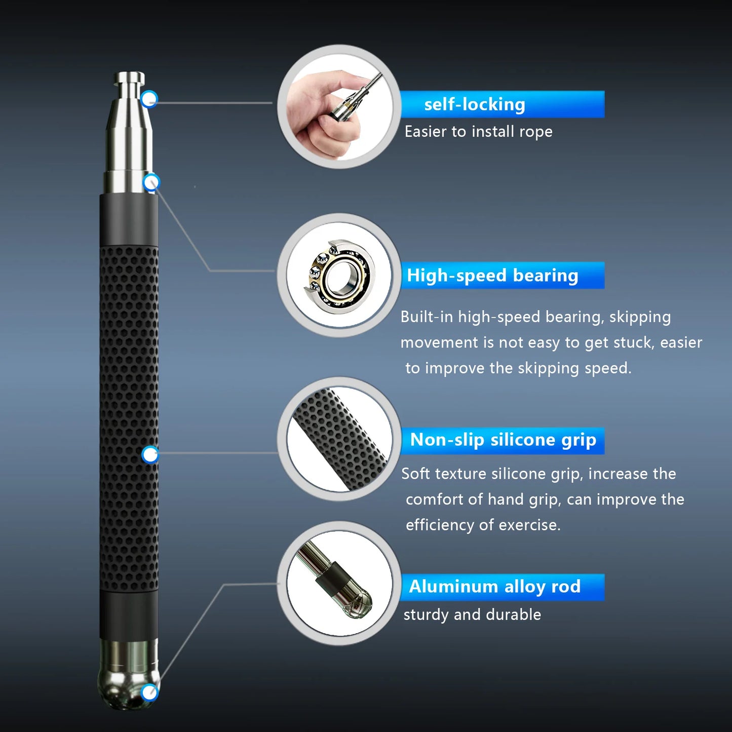 Professional Speed Jump Rope with Ball Bearings & Adjustable Aluminum Alloy Handles for Endurance Training