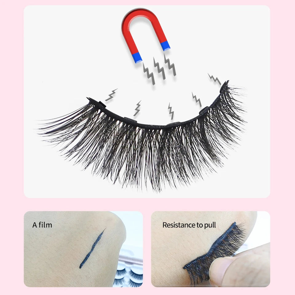 Natural Magnetic Mink Lashes – 1 Pair with Magnetic Glue