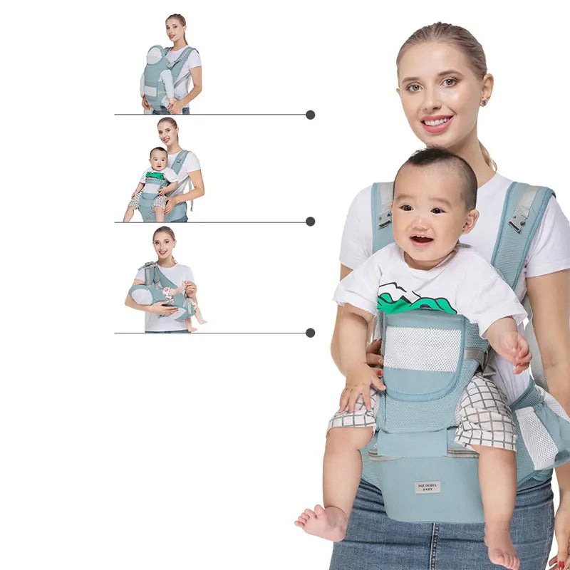 Ergonomic Baby Carrier with Waist Stool – Multi-Use Kangaroo Sling