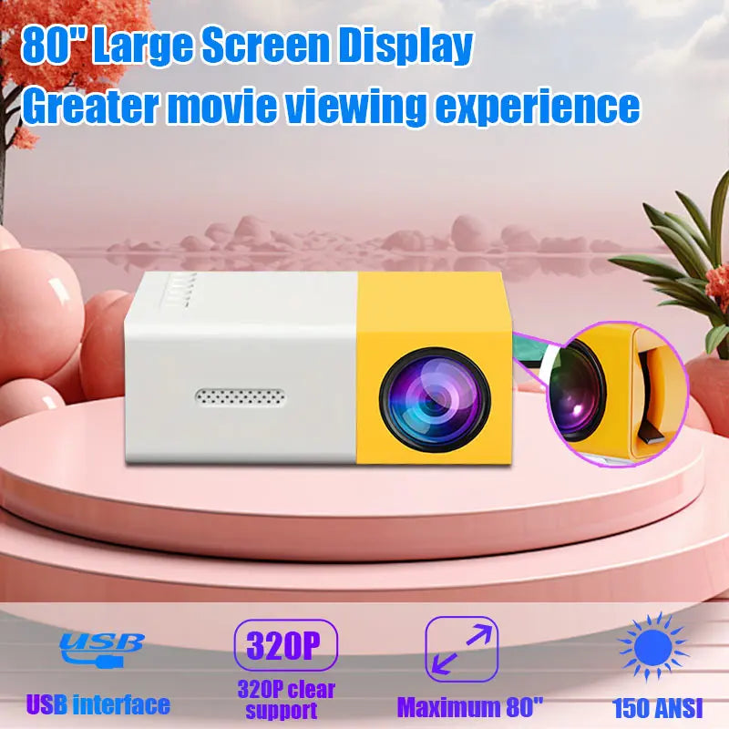 M100 HD Mini Projector - Home Theater & Outdoor Camp