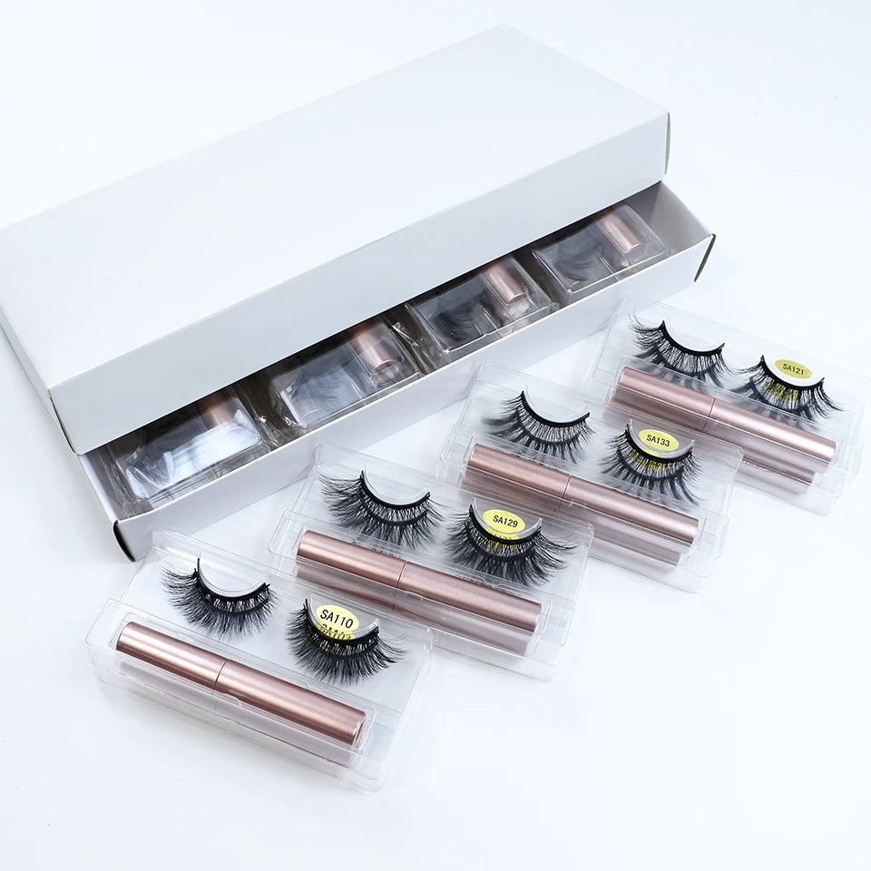 Natural Magnetic Mink Lashes – 1 Pair with Magnetic Glue