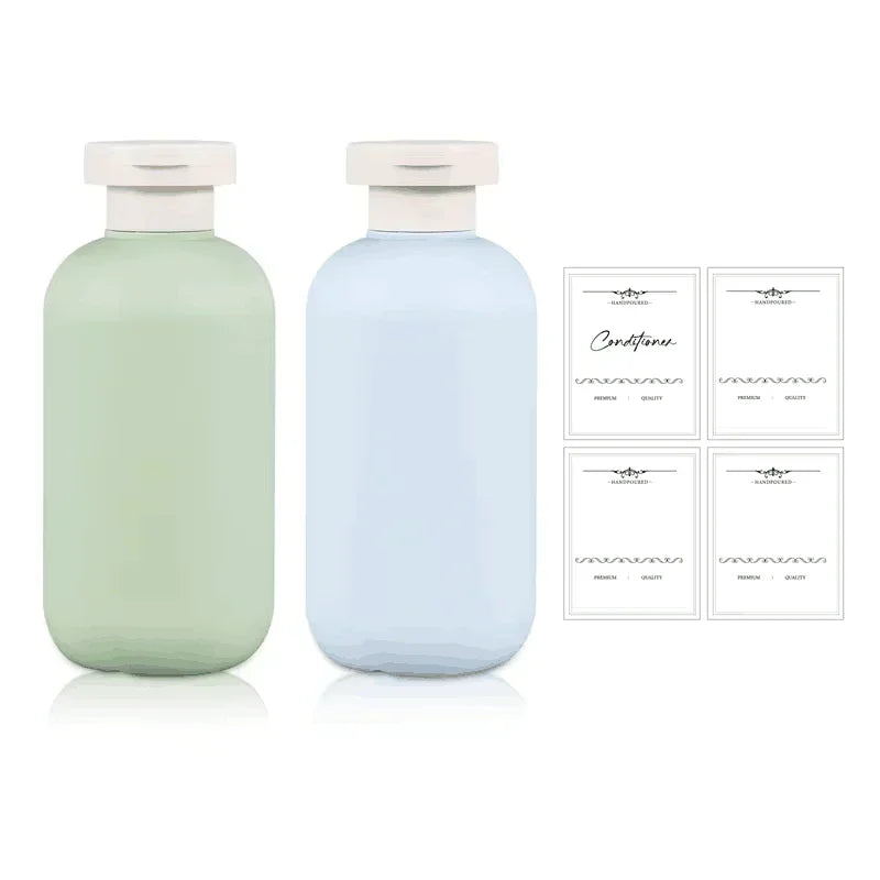 2-Pack 200ml Refillable Travel Shampoo Bottles - Plastic Squeeze Containers with Flip Cap, Leakage-Proof Toiletries for Travel