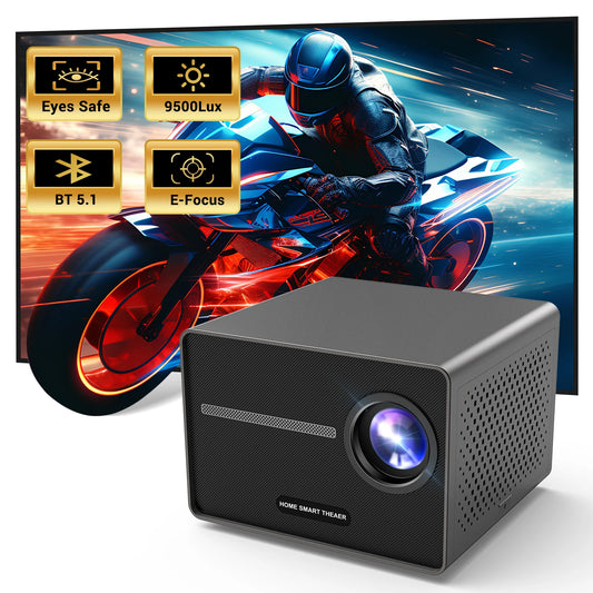 HAPPRUN Electric Focus 1080P Mini Projector - 200" Outdoor Support