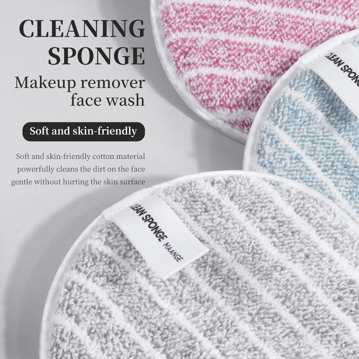 MAANGE Reusable Makeup Remover Pads – 3PCS Soft Cotton Cleaning Tools