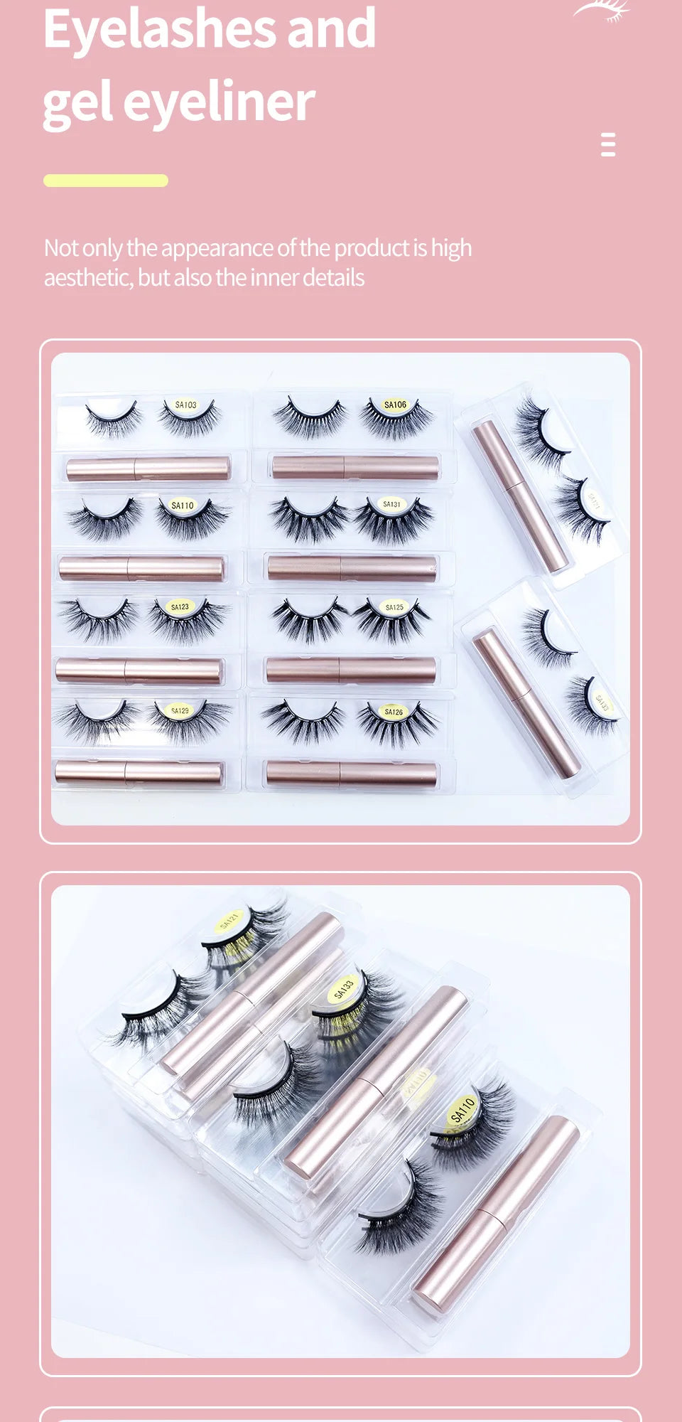 Natural Magnetic Mink Lashes – 1 Pair with Magnetic Glue