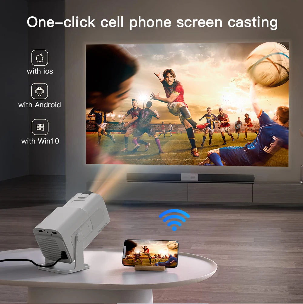 HY320 4K Mini Projector - 1080P, WiFi6, Home Theater