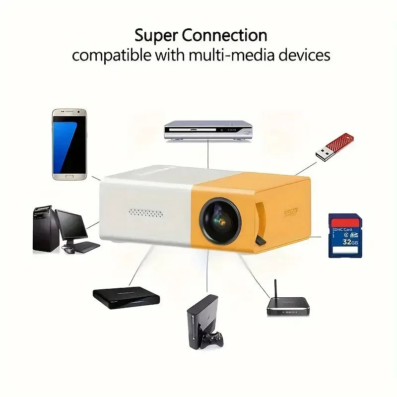 M100 HD Mini Projector - Home Theater & Outdoor Camp