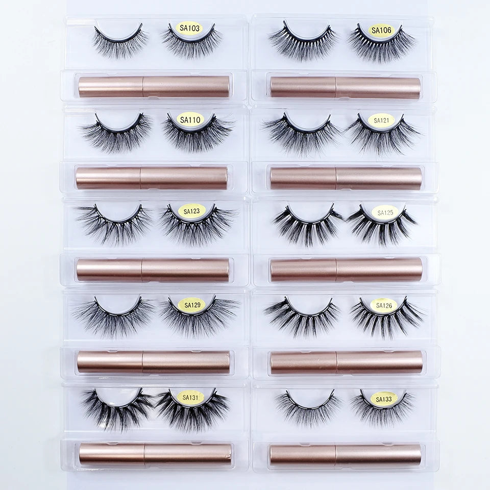 Natural Magnetic Mink Lashes – 1 Pair with Magnetic Glue