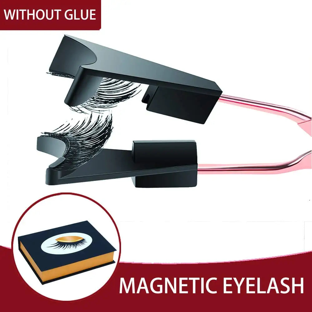 Natural Magnetic Eyelash Tool Kit – Thick, Short False Lashes with No Glue