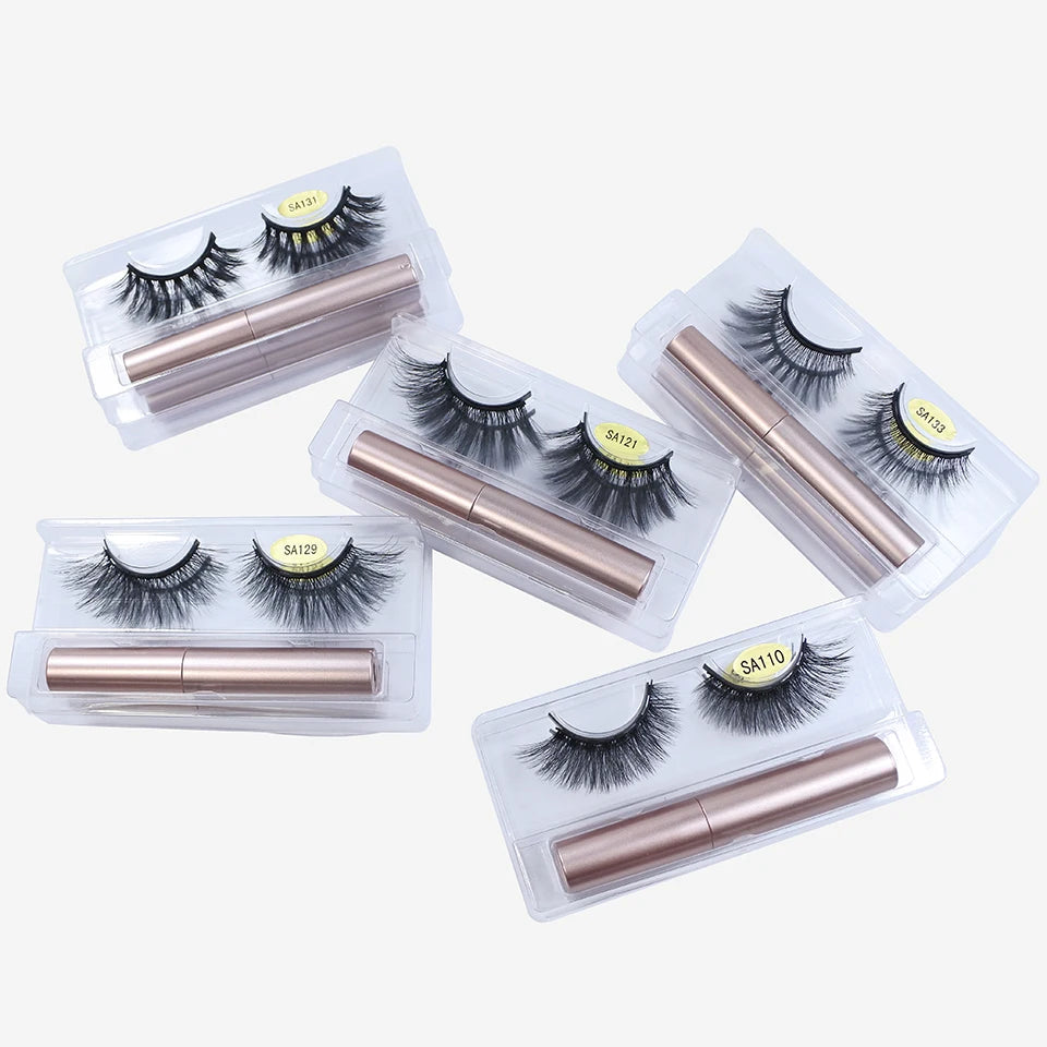 Natural Magnetic Mink Lashes – 1 Pair with Magnetic Glue