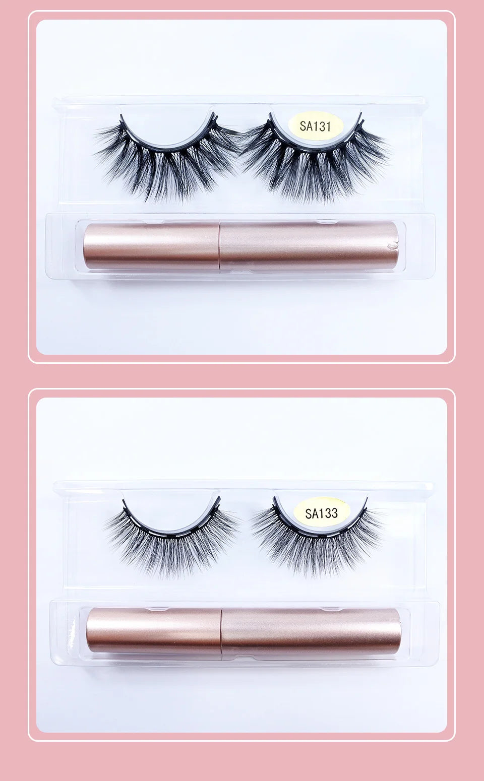 Natural Magnetic Mink Lashes – 1 Pair with Magnetic Glue