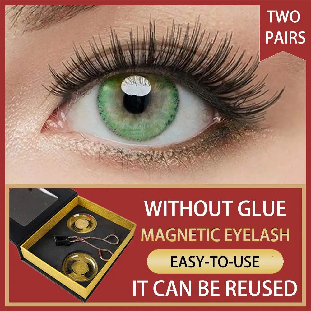 Natural Magnetic Eyelash Tool Kit – Thick, Short False Lashes with No Glue